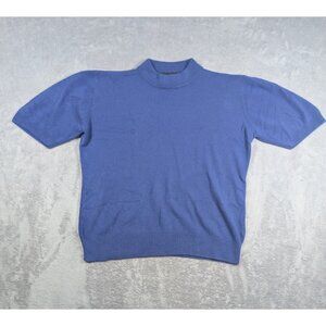 Sag Harbor Womens Top 1X Blue Short Sleeve Lightweight Knit Mature Casual Office